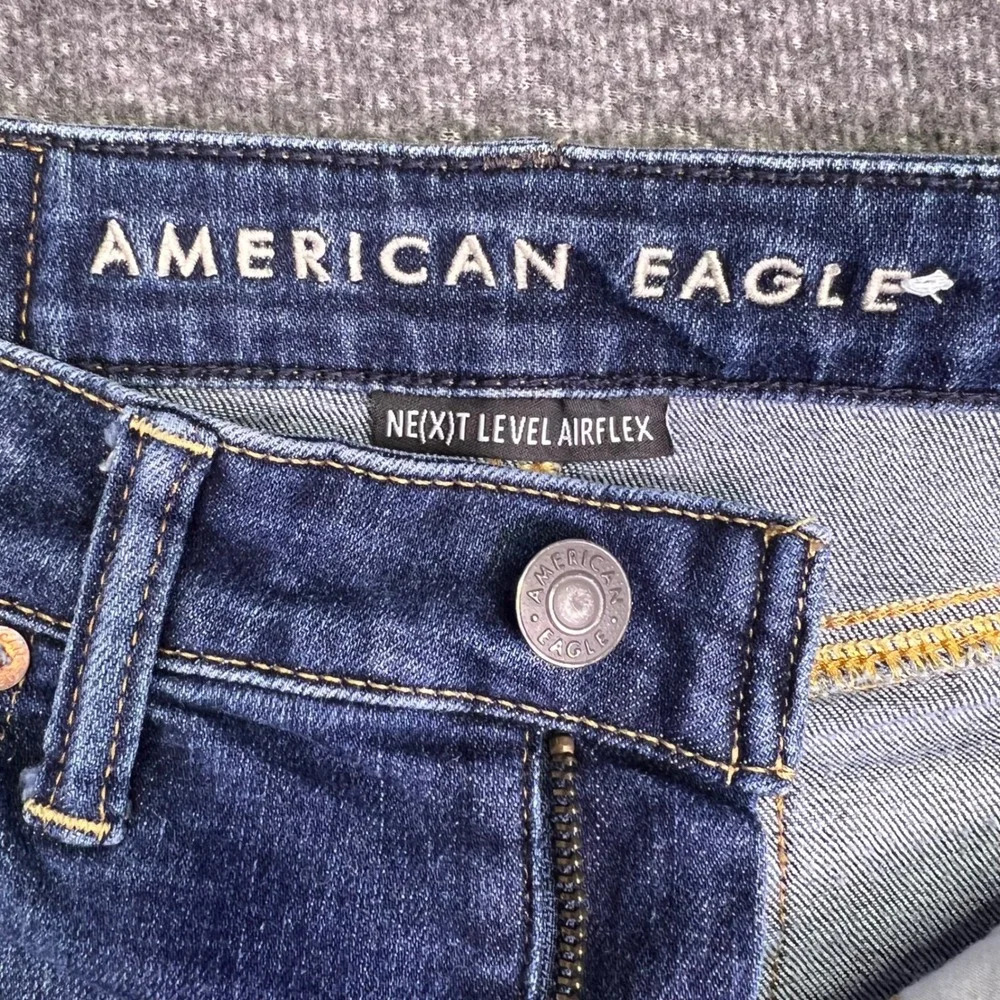 American‎ Eagle Jeans Mens 28x30 Dark Wash Slim Casual Distressed Airflex Preppy